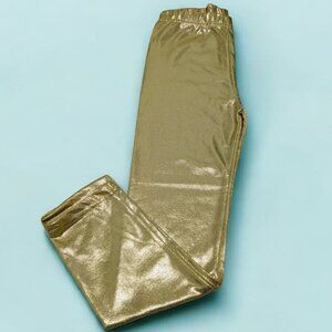 Booky Full length Soft Cotton stretchy GLITTERING GOLD leggings Skinny Fit  NWOT